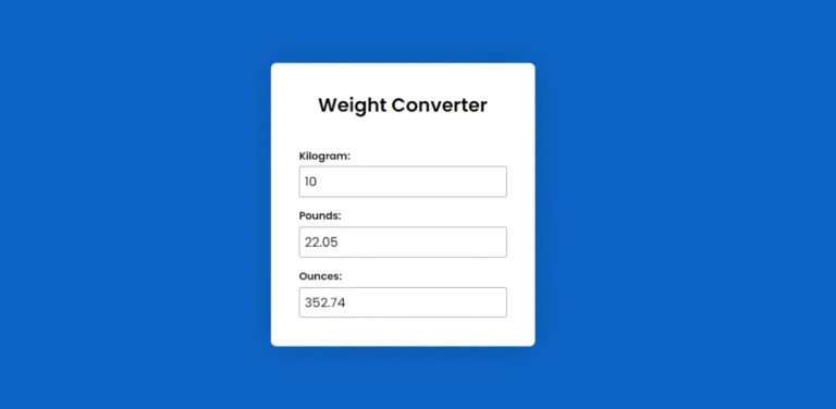 Create a Weight Converter using JavaScript