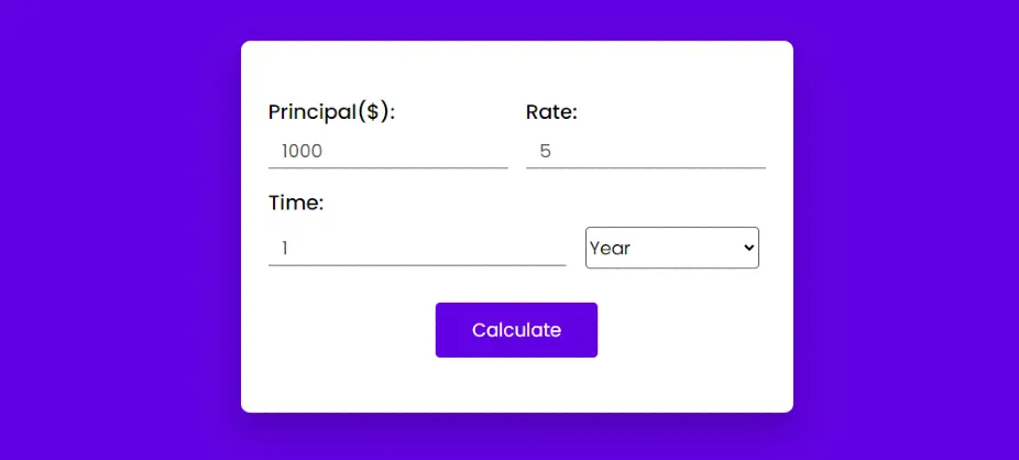 Create a button within the Interest Calculator