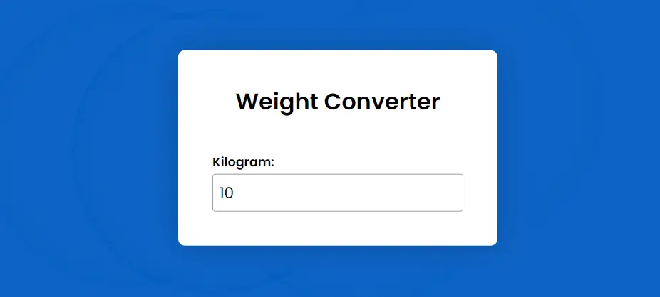 Create Weight input box