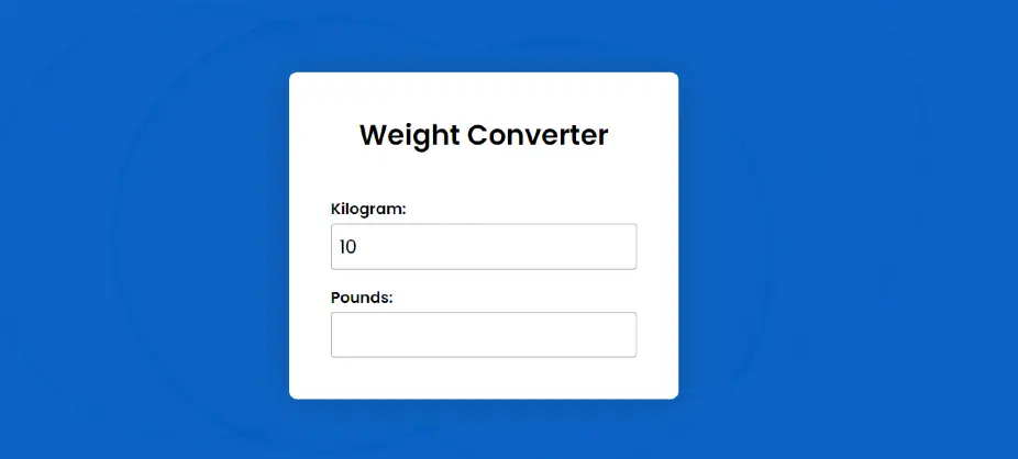Weight Converter's second Weight input box