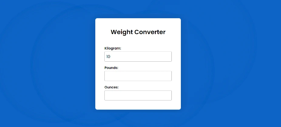 Weight Converter's third Weight input box