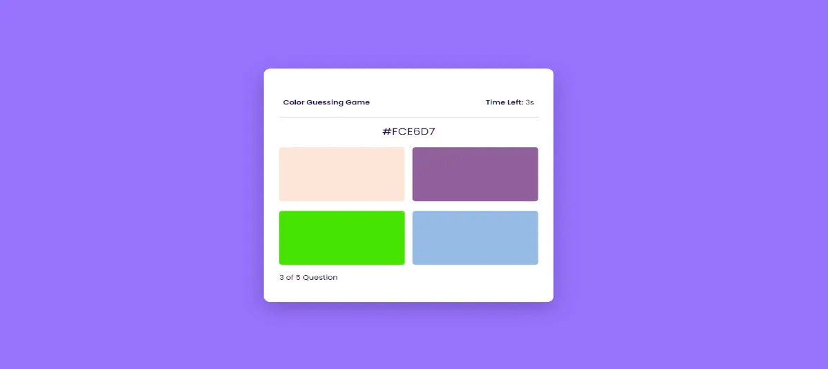 Color Guessing Game using Javascript