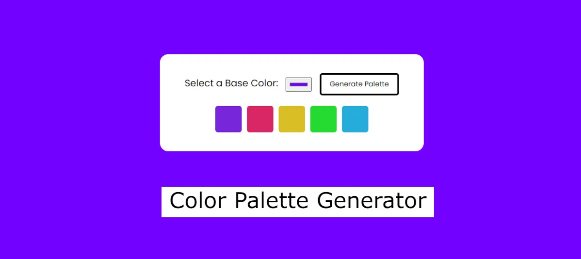 In this article you will know how to create Color Palette Generator with HTML, CSS and JavaScript. You can create this JavaScript Color Palette Generator very easily if you know basic JavaScript.